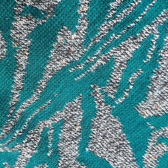Vintage 90’s Collectif Italy Street Knit Sweater Teal Gray Abstract Size L - Picture 4 of 10